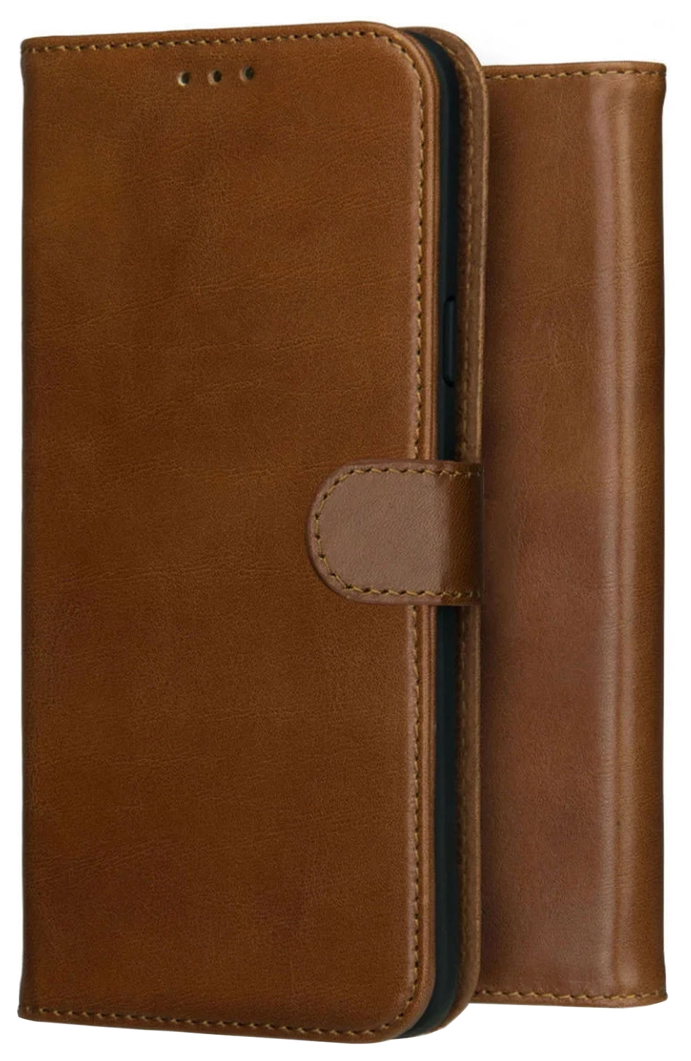 Rosso Deluxe Apple iPhone 17 Pro Hoesje Echt Leer Book Case Bruin afbeelding 14