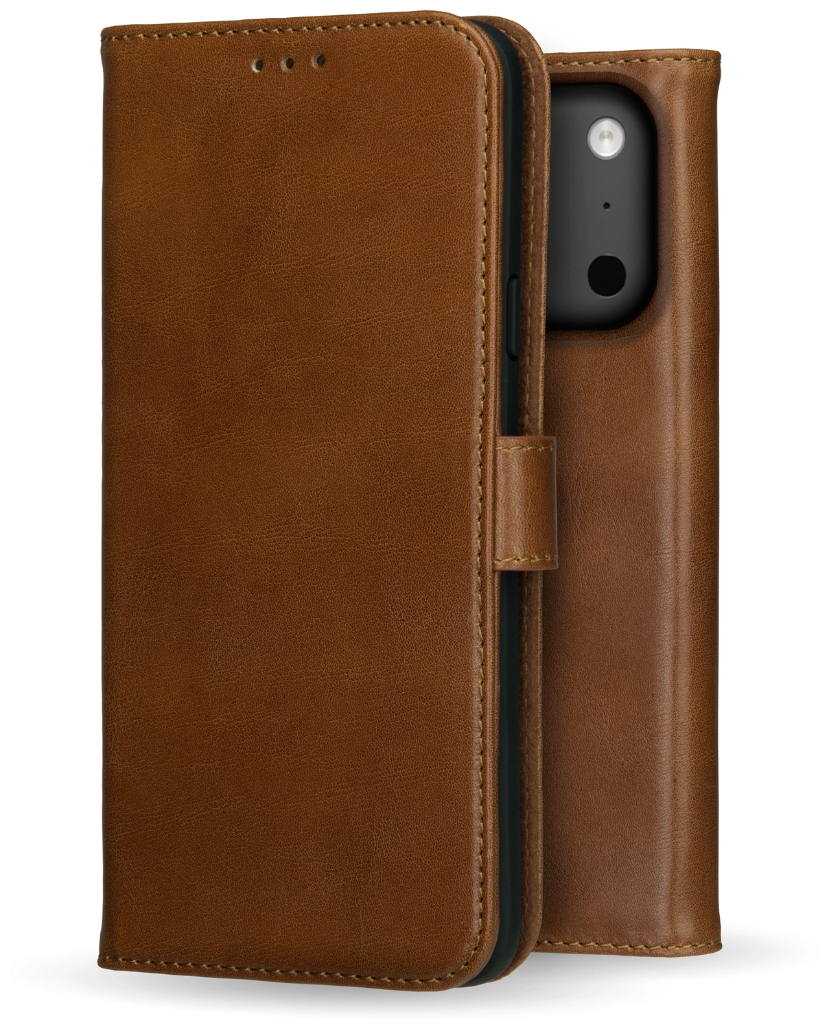 Rosso Deluxe Apple iPhone 17 Pro Hoesje Echt Leer Book Case Bruin afbeelding 13