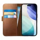 Rosso Deluxe Apple iPhone 17 Pro Hoesje Echt Leer Book Case Bruin afbeelding 1