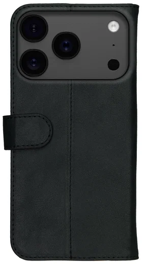 Rosso Deluxe Apple iPhone 17 Pro Max Hoesje Echt Leer Book Case Zwart afbeelding 12