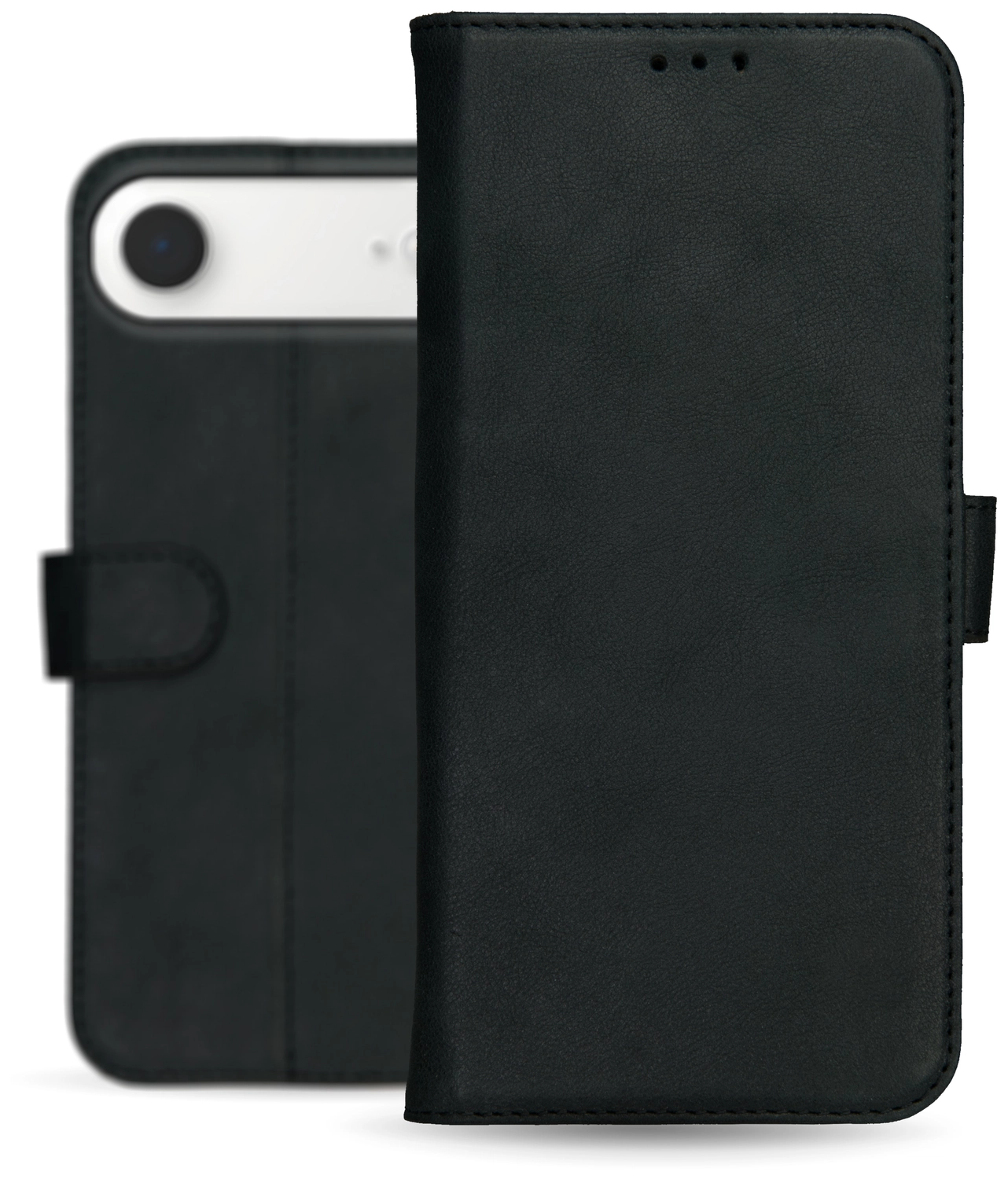Rosso Deluxe Apple iPhone Air Hoesje Echt Leer Book Case Zwart afbeelding 12