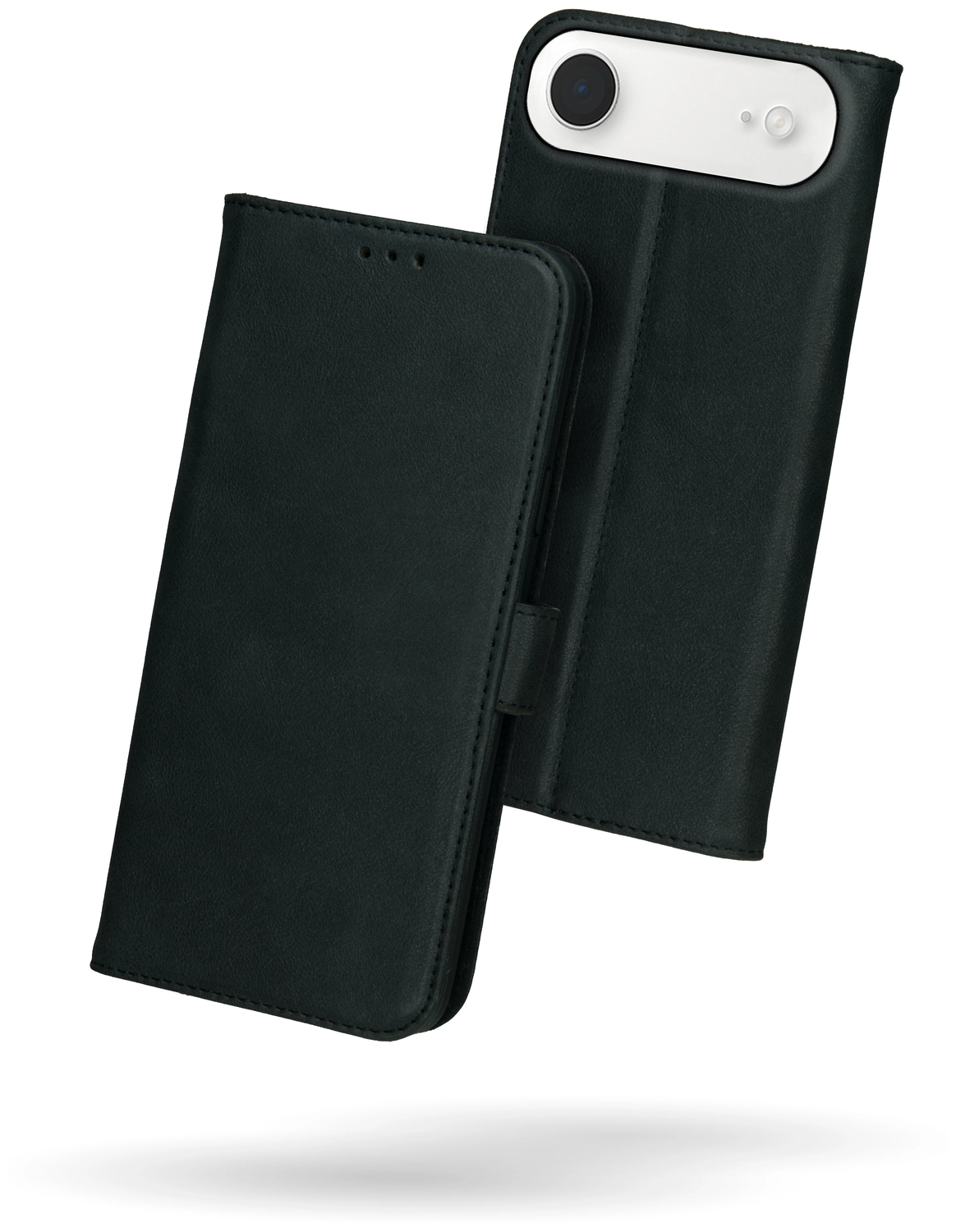 Rosso Deluxe Apple iPhone Air Hoesje Echt Leer Book Case Zwart afbeelding 2