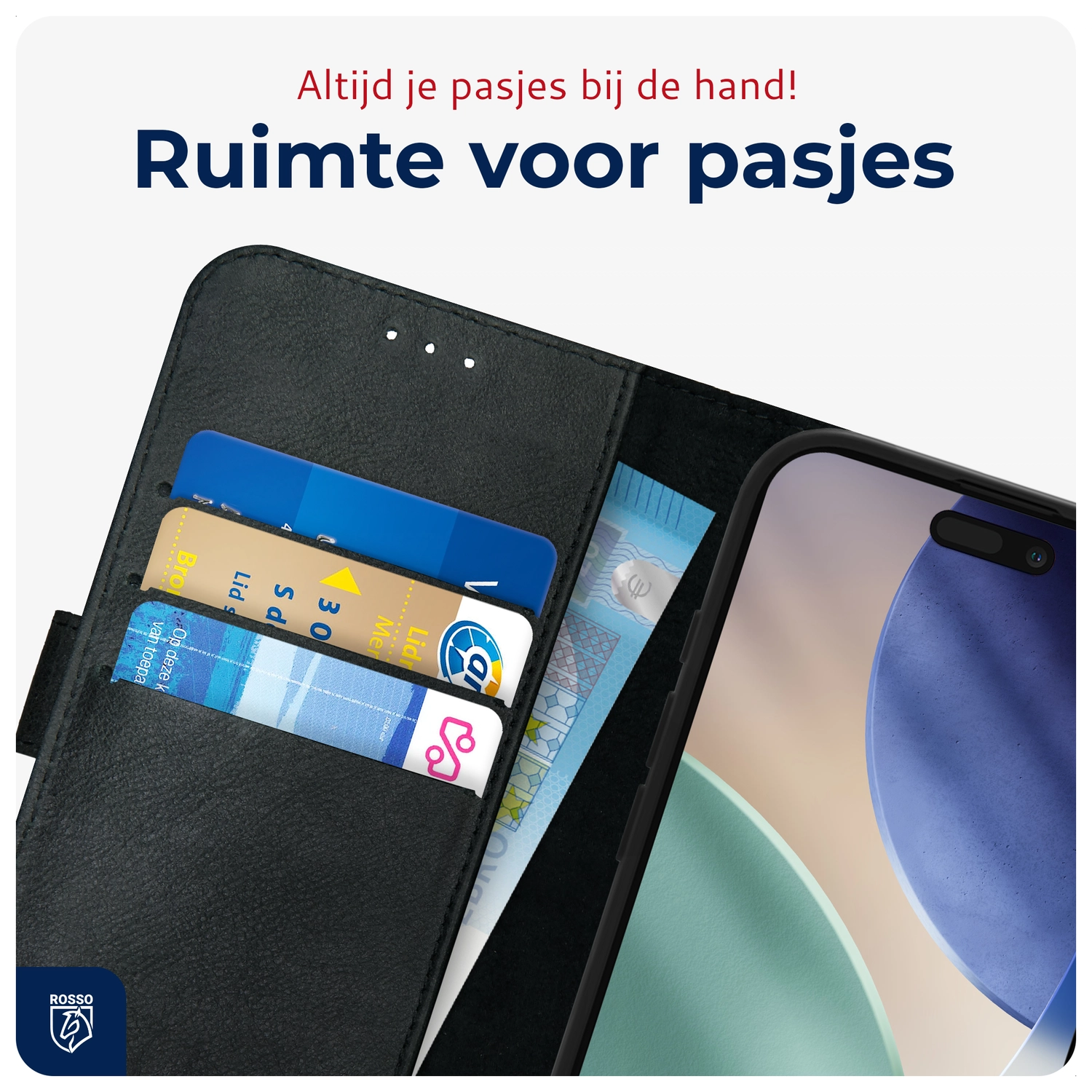 Rosso Deluxe Apple iPhone Air Hoesje Echt Leer Book Case Zwart afbeelding 6