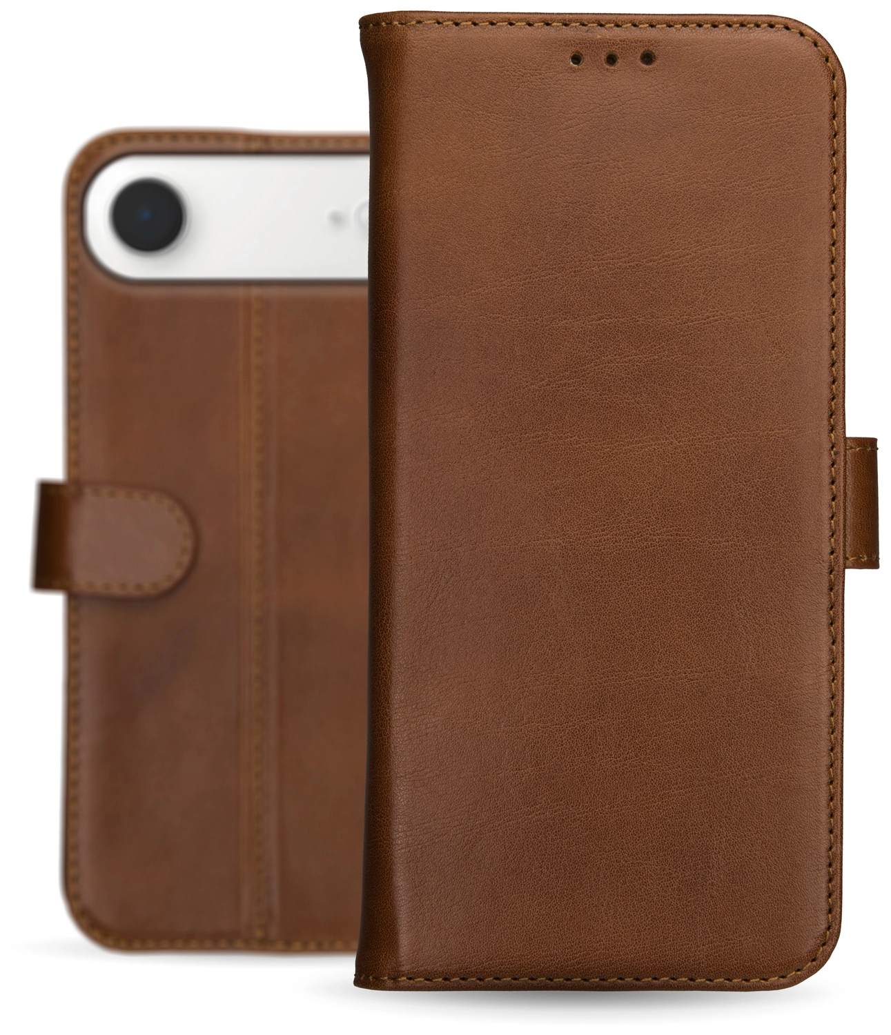 Rosso Deluxe Apple iPhone Air Hoesje Echt Leer Book Case Bruin afbeelding 12