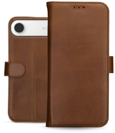 Rosso Deluxe Apple iPhone Air Hoesje Echt Leer Book Case Bruin afbeelding 12