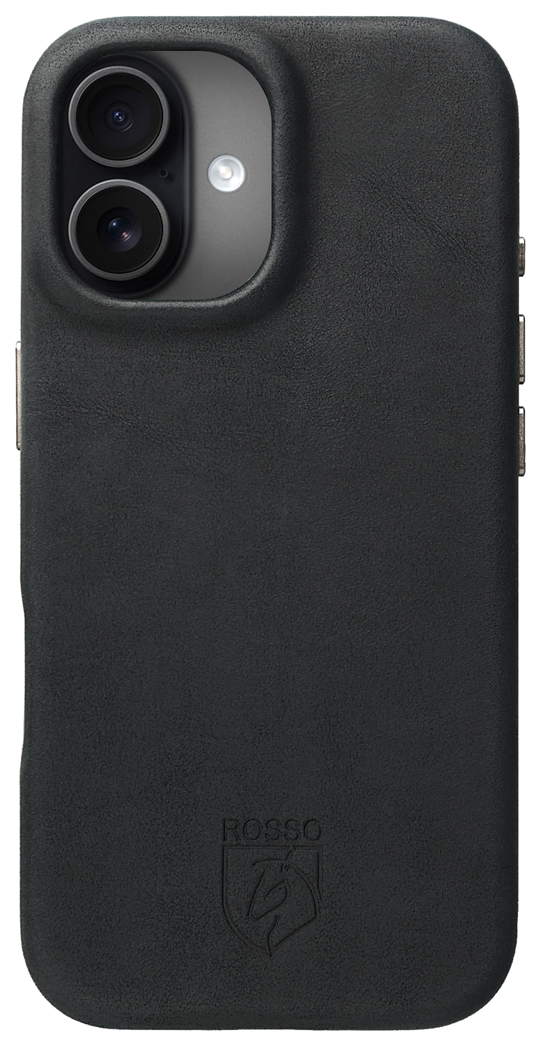Rosso Elite Apple iPhone 17 Hoesje Leer Back Cover MagSafe Zwart afbeelding 1