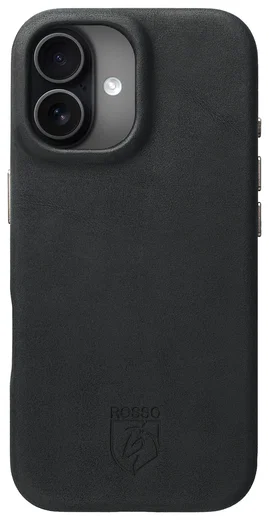 Rosso Elite Apple iPhone 17 Hoesje Leer Back Cover MagSafe Zwart afbeelding 1