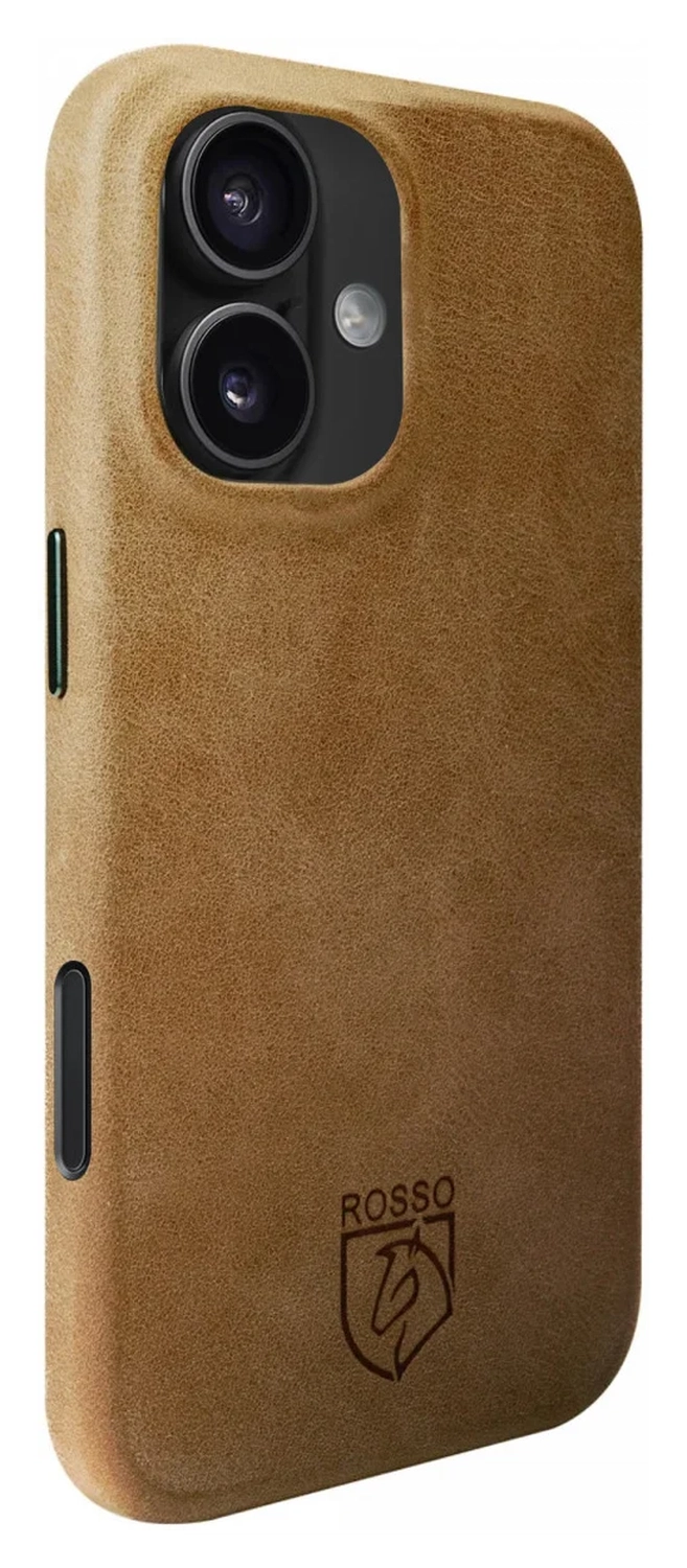 Rosso Elite Apple iPhone 17 Hoesje Leer Back Cover MagSafe Lichtbruin afbeelding 2