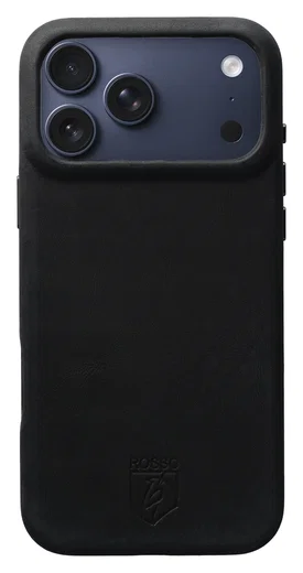 Rosso Elite iPhone 17 Pro Hoesje Leer Back Cover MagSafe Zwart afbeelding 1