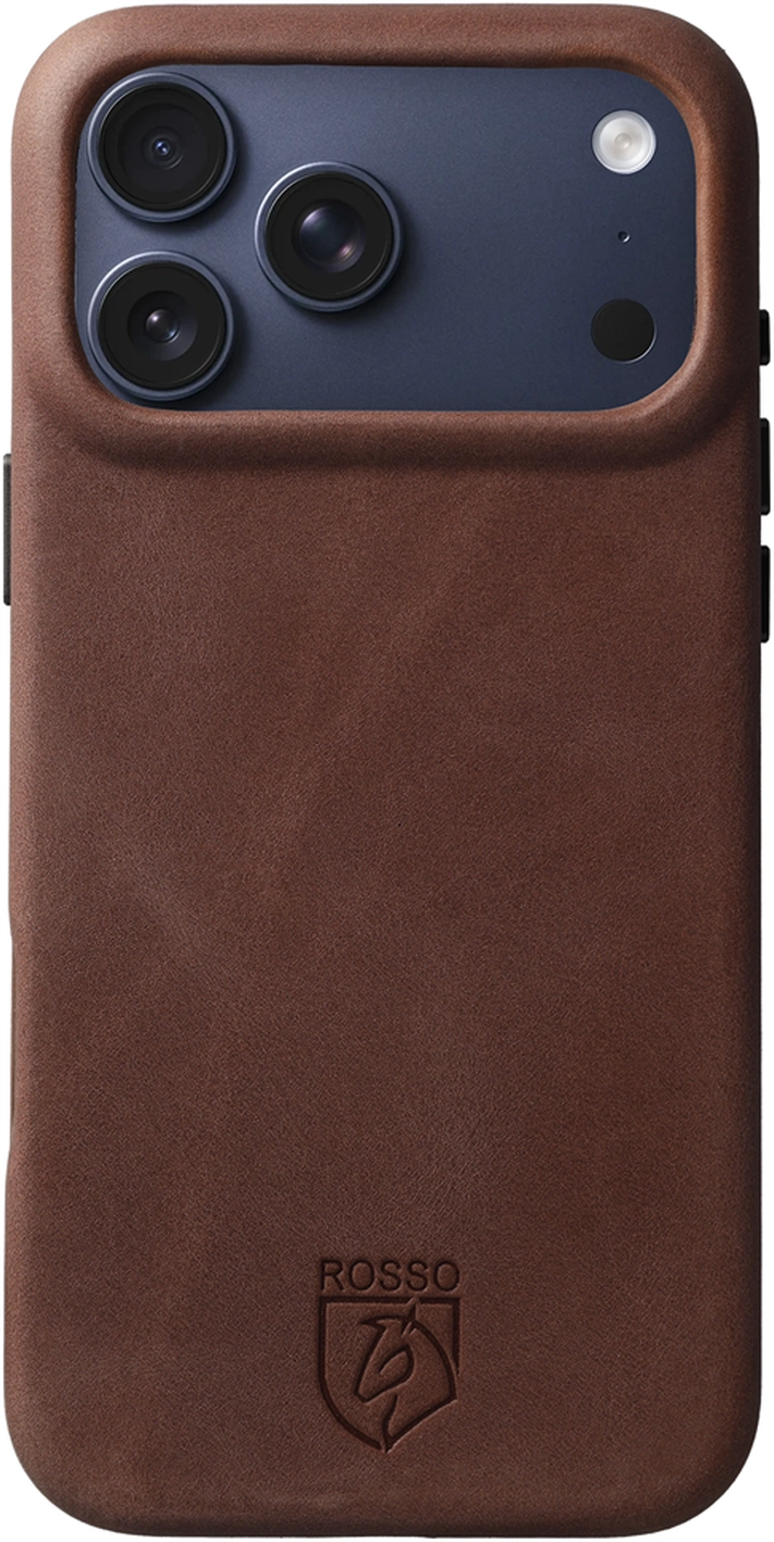 Rosso Elite iPhone 17 Pro Hoesje Leer Back Cover MagSafe Bruin afbeelding 1