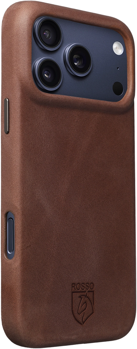 Rosso Elite iPhone 17 Pro Hoesje Leer Back Cover MagSafe Bruin afbeelding 2