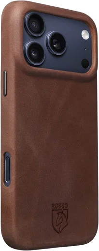 Rosso Elite iPhone 17 Pro Hoesje Leer Back Cover MagSafe Bruin afbeelding 2