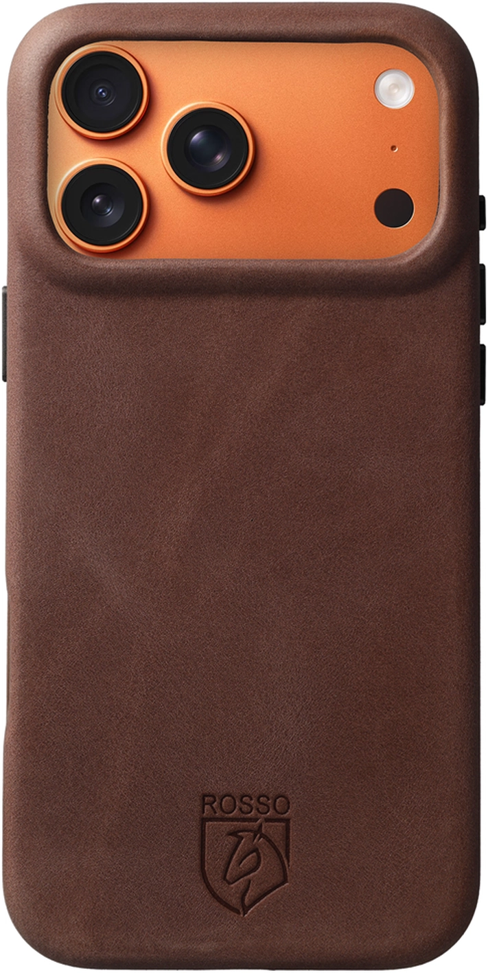 Rosso Elite iPhone 17 Pro Hoesje Leer Back Cover MagSafe Bruin afbeelding 6