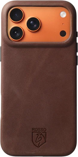 Rosso Elite iPhone 17 Pro Hoesje Leer Back Cover MagSafe Bruin afbeelding 6