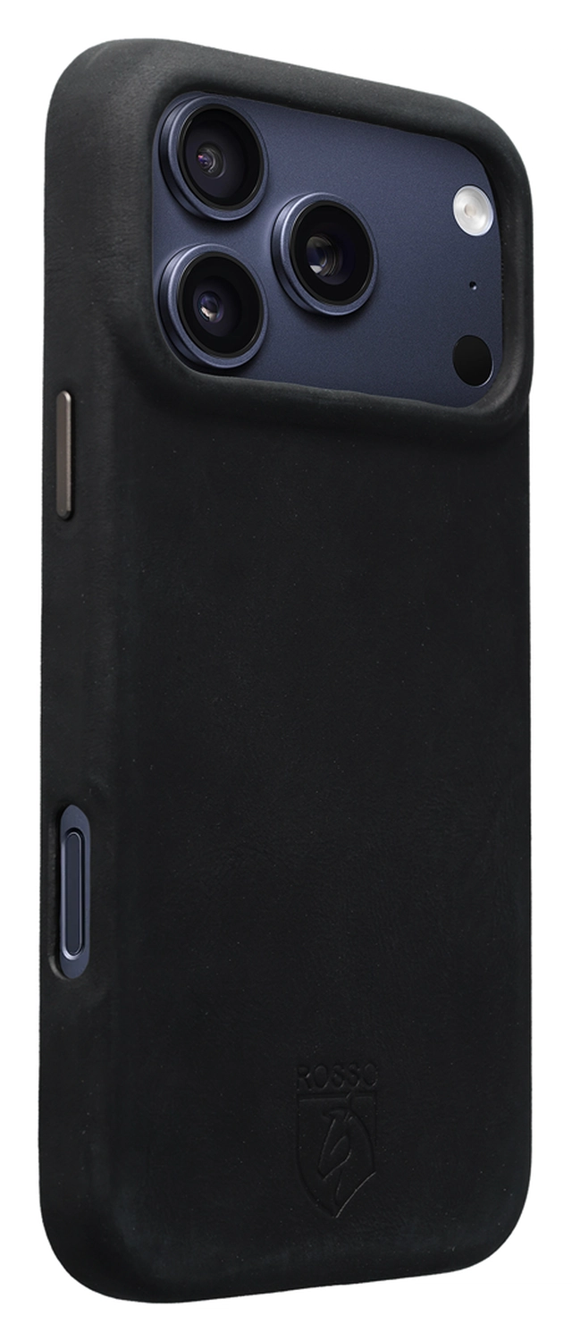 Rosso Elite iPhone 17 Pro Max Hoesje Leer Back Cover MagSafe Zwart afbeelding 2