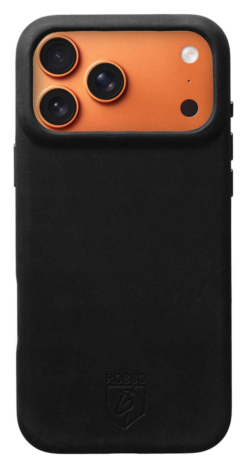 Rosso Elite iPhone 17 Pro Max Hoesje Leer Back Cover MagSafe Zwart afbeelding 5
