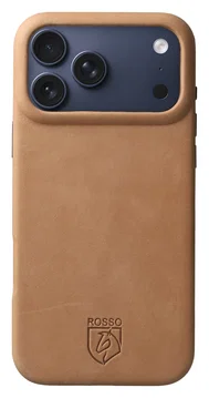Rosso Elite iPhone 17 Pro Max Hoesje Leer Back Cover MagSafe Lichtbruin