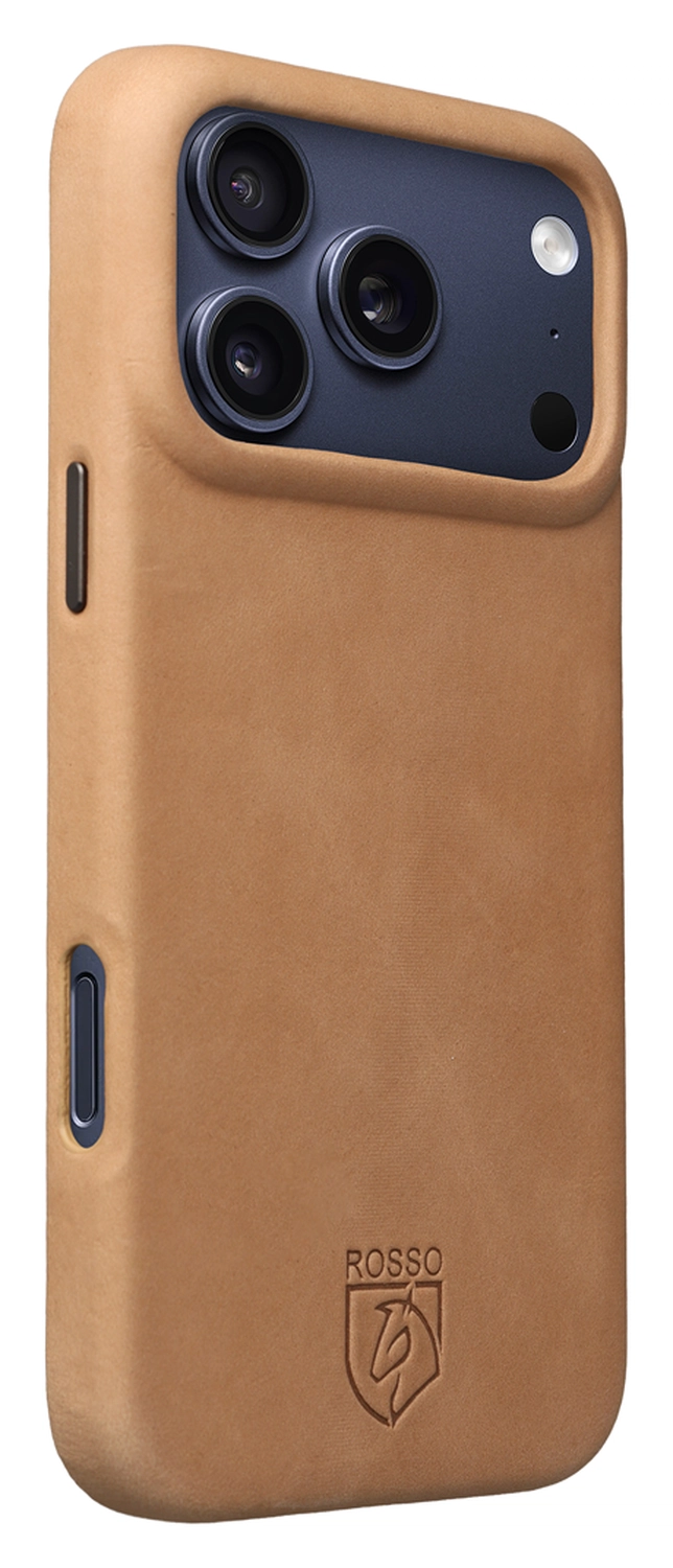 Rosso Elite iPhone 17 Pro Max Hoesje Leer Back Cover MagSafe Lichtbruin afbeelding 2