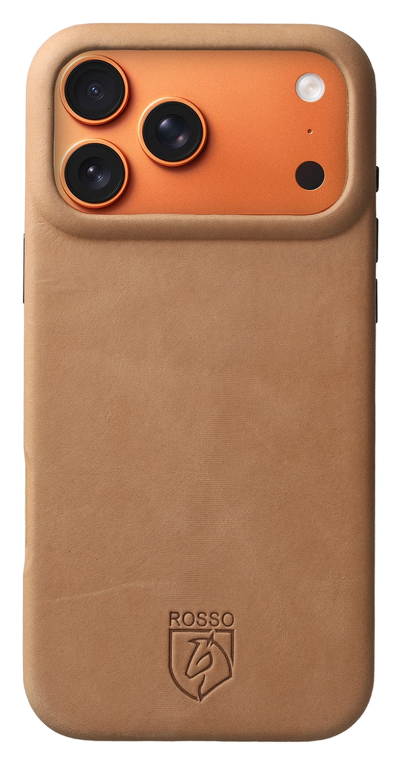 Rosso Elite iPhone 17 Pro Max Hoesje Leer Back Cover MagSafe Lichtbruin afbeelding 6