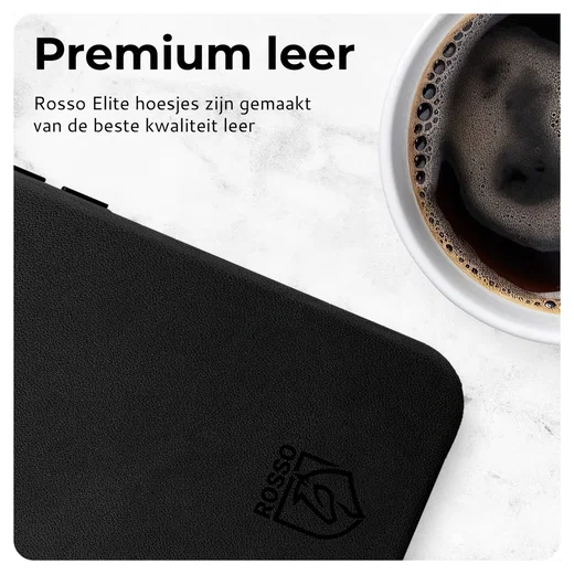 Rosso Elite iPhone Air Hoesje Leer Back Cover MagSafe Zwart afbeelding 4