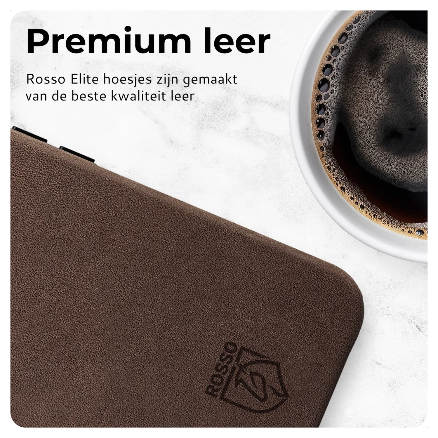 Rosso Elite iPhone Air Hoesje Leer Back Cover MagSafe Bruin afbeelding 4