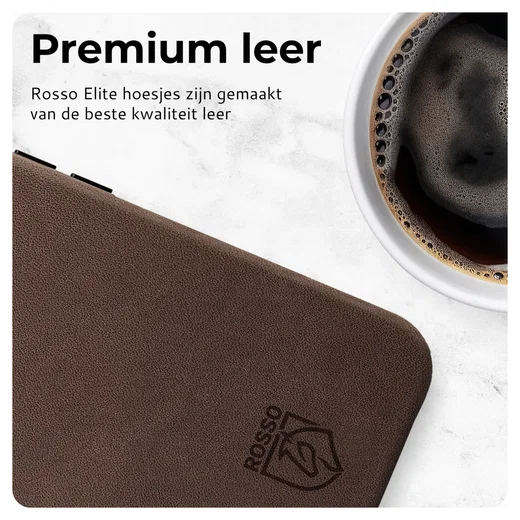 Rosso Elite iPhone Air Hoesje Leer Back Cover MagSafe Bruin afbeelding 4