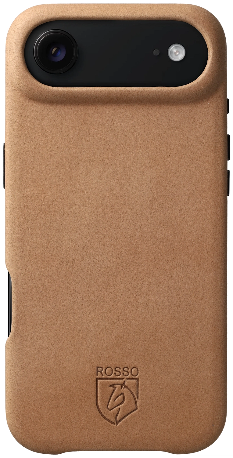 Rosso Elite iPhone Air Hoesje Leer Back Cover MagSafe Lichtbruin afbeelding 1