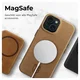 Rosso Elite iPhone Air Hoesje Leer Back Cover MagSafe Lichtbruin afbeelding 5