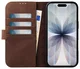 Rosso Elite Apple iPhone 17 Hoesje met MagSafe Book Case Echt Leer Bruin afbeelding 2