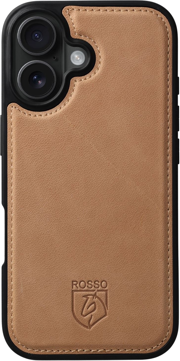 Rosso Elite Apple iPhone 17 Hoesje met MagSafe Book Case Echt Leer Licht Bruin afbeelding 12