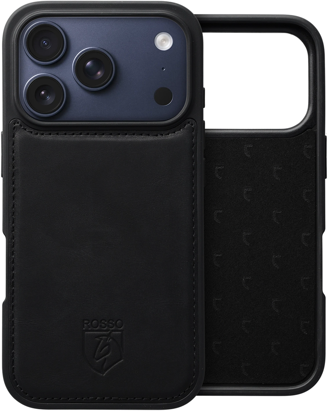 Rosso Elite iPhone 17 Pro Hoesje met MagSafe Book Case Echt Leer Zwart afbeelding 9