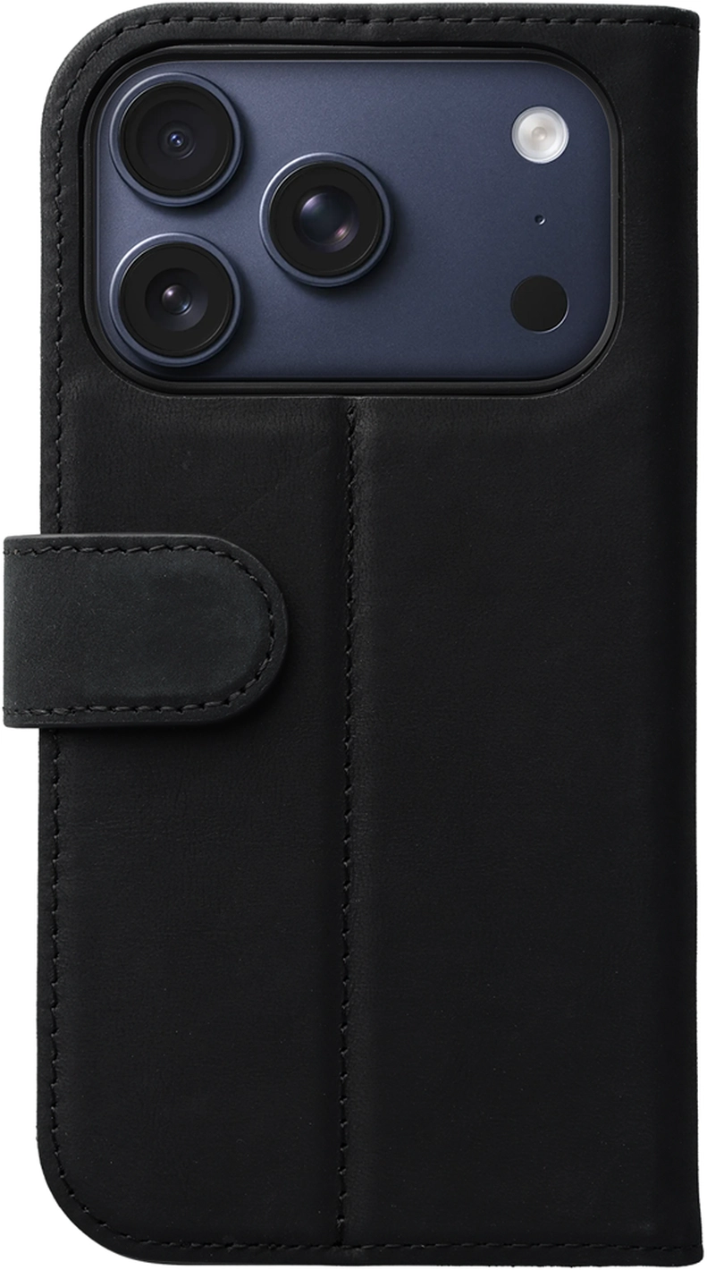 Rosso Elite iPhone 17 Pro Hoesje met MagSafe Book Case Echt Leer Zwart afbeelding 10