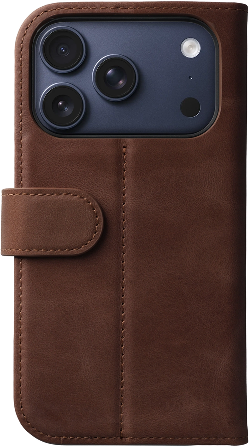 Rosso Elite iPhone 17 Pro Hoesje met MagSafe Book Case Echt Leer Bruin afbeelding 10