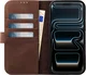 Rosso Elite iPhone 17 Pro Hoesje met MagSafe Book Case Echt Leer Bruin afbeelding 2