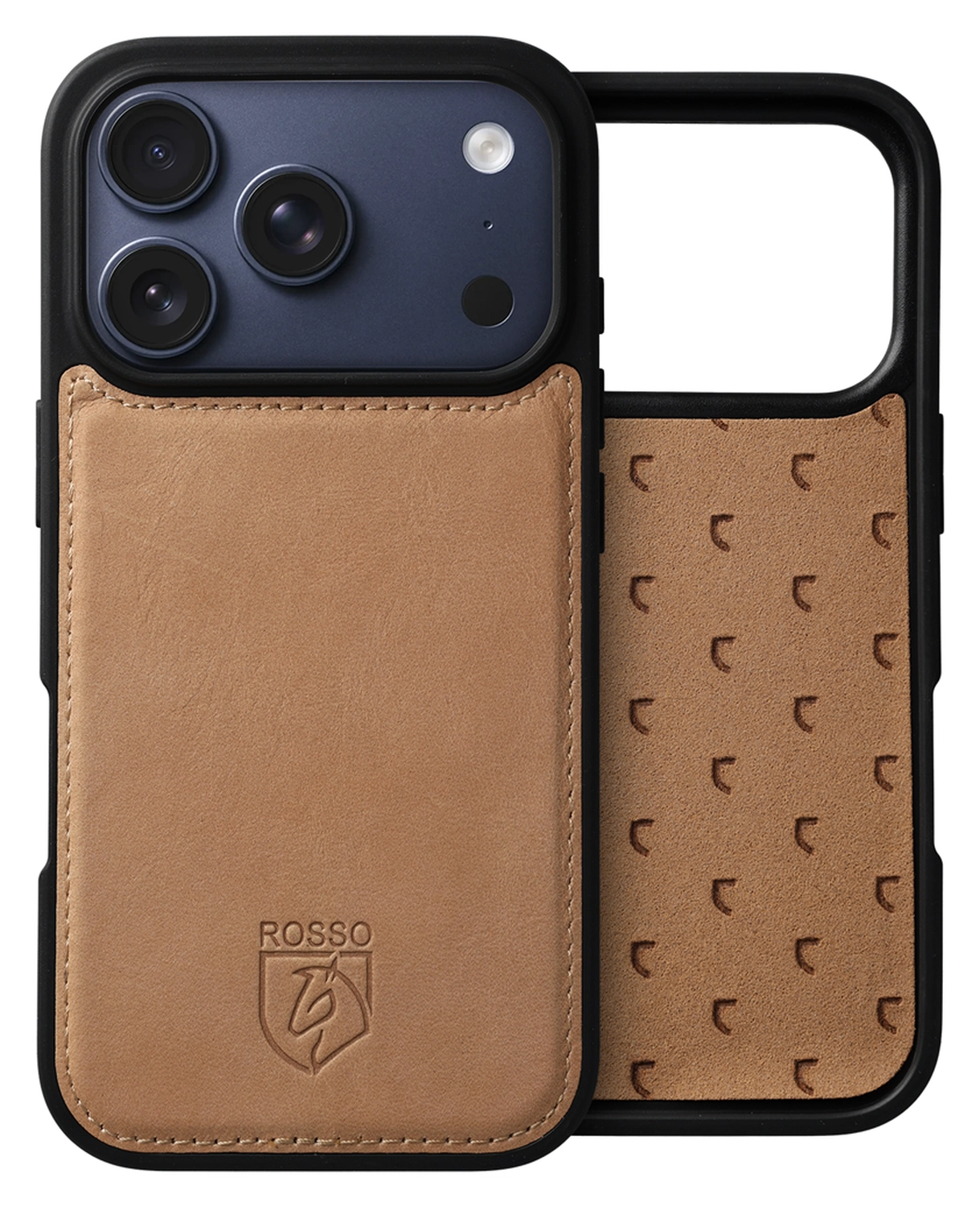 Rosso Elite iPhone 17 Pro Hoesje met MagSafe Book Case Echt Leer Lichtbruin afbeelding 9