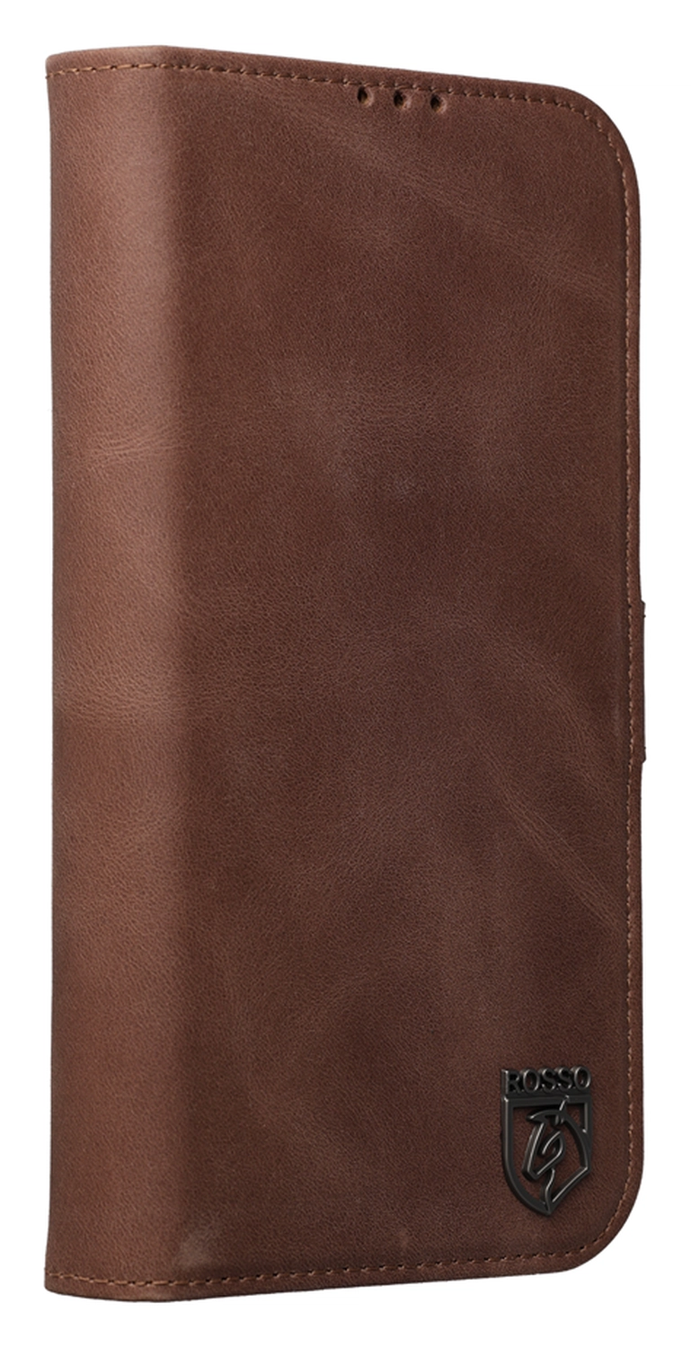 Rosso Elite iPhone 17 Pro Max Hoesje met MagSafe Book Case Echt Leer Bruin afbeelding 13