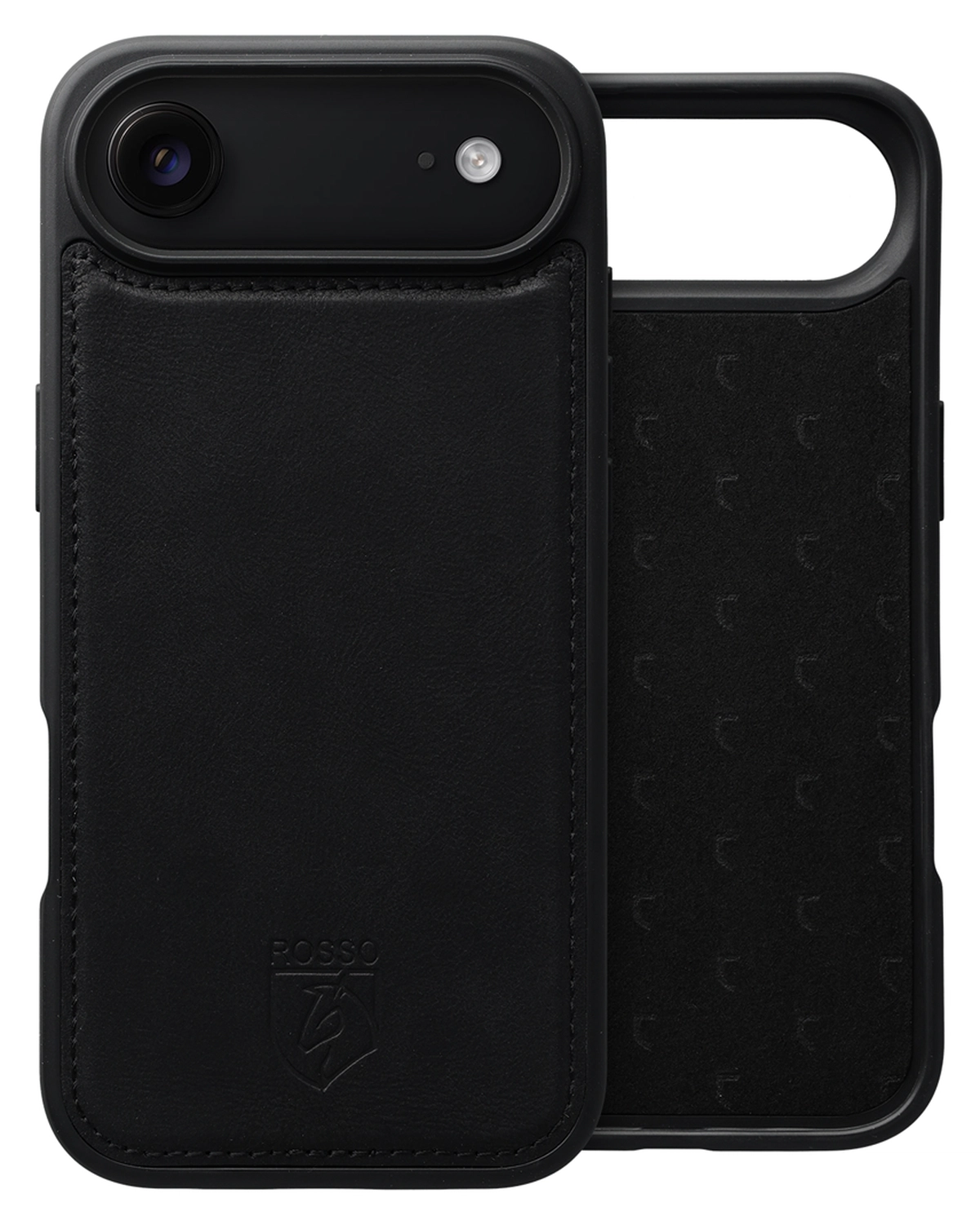 Rosso Elite iPhone Air Hoesje met MagSafe Book Case Echt Leer Zwart afbeelding 5