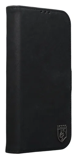 Rosso Elite iPhone Air Hoesje met MagSafe Book Case Echt Leer Zwart afbeelding 9