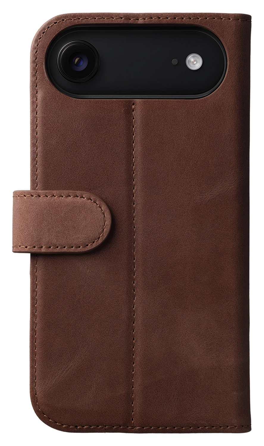 Rosso Elite iPhone Air Hoesje met MagSafe Book Case Echt Leer Bruin afbeelding 5