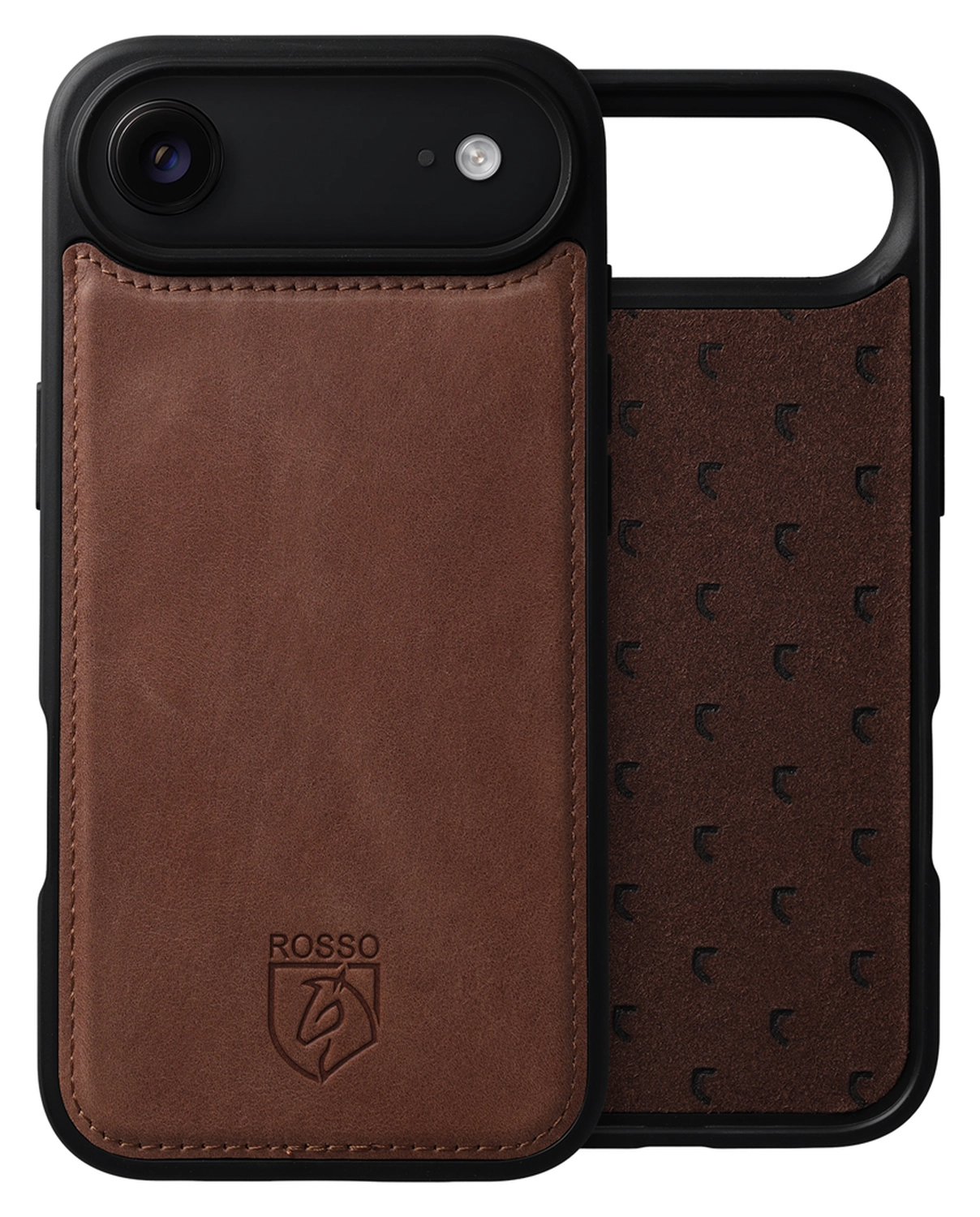 Rosso Elite iPhone Air Hoesje met MagSafe Book Case Echt Leer Bruin afbeelding 6