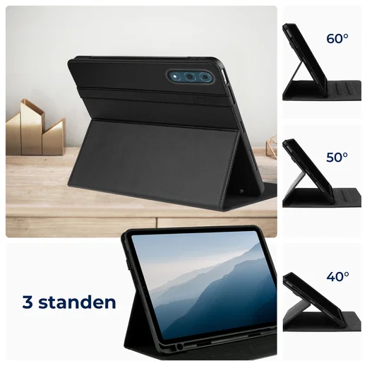 Rosso Element Lenovo Yoga Tab Plus Hoes Book Case Zwart afbeelding 4