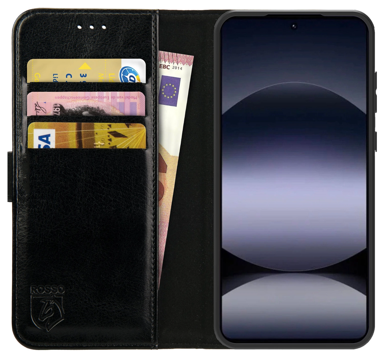 Rosso Element Xiaomi Redmi Note 14S Hoesje Book Case Wallet Zwart afbeelding 1