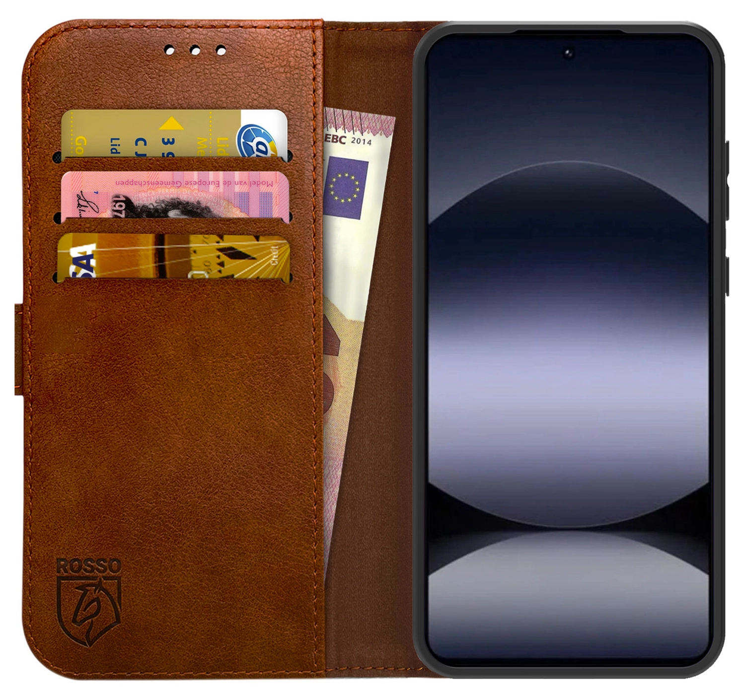 Rosso Element Xiaomi Redmi Note 14S Hoesje Book Case Wallet Bruin afbeelding 1