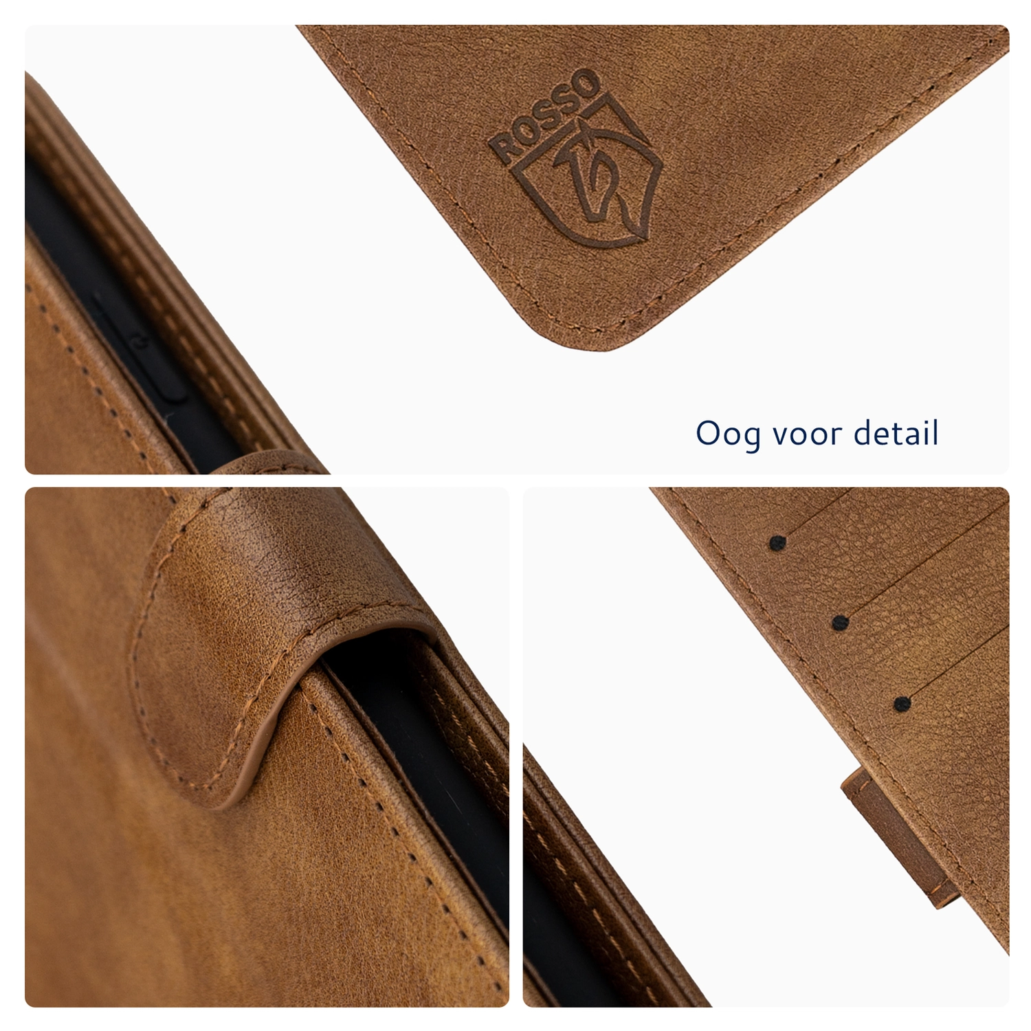 Rosso Element Realme 14 Pro Hoesje Book Case Wallet Bruin afbeelding 3