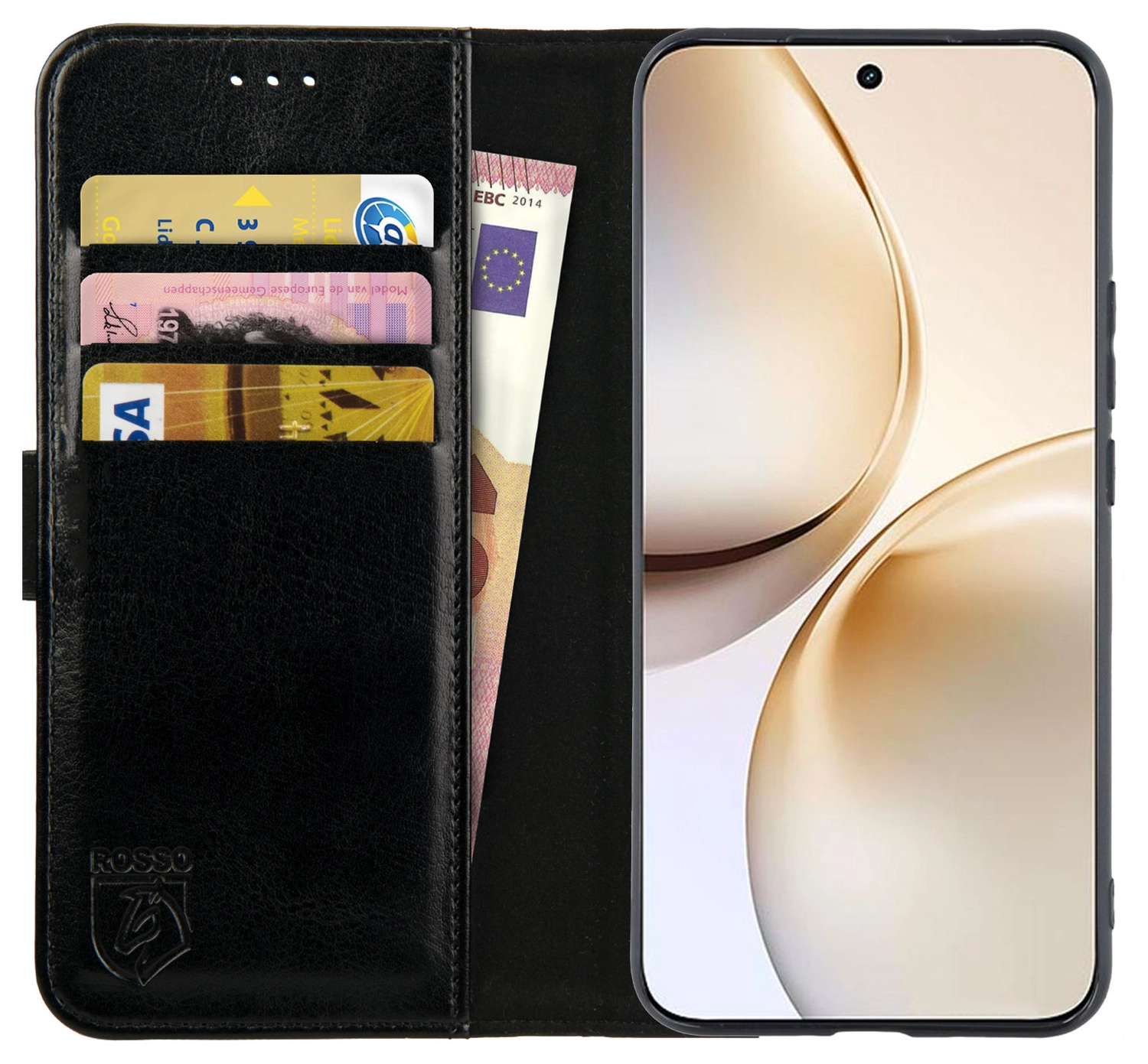 Rosso Element Realme 14 Pro Plus Hoesje Book Case Wallet Zwart afbeelding 1