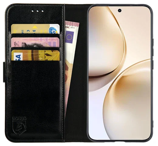 Rosso Element Realme 14 Pro Plus Hoesje Book Case Wallet Zwart afbeelding 1
