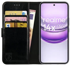 Rosso Element Realme 14X Hoesje Book Case Wallet Zwart afbeelding