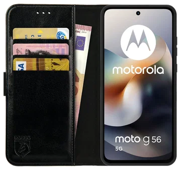 Rosso Element Motorola Moto G56 Hoesje Book Case Wallet Zwart