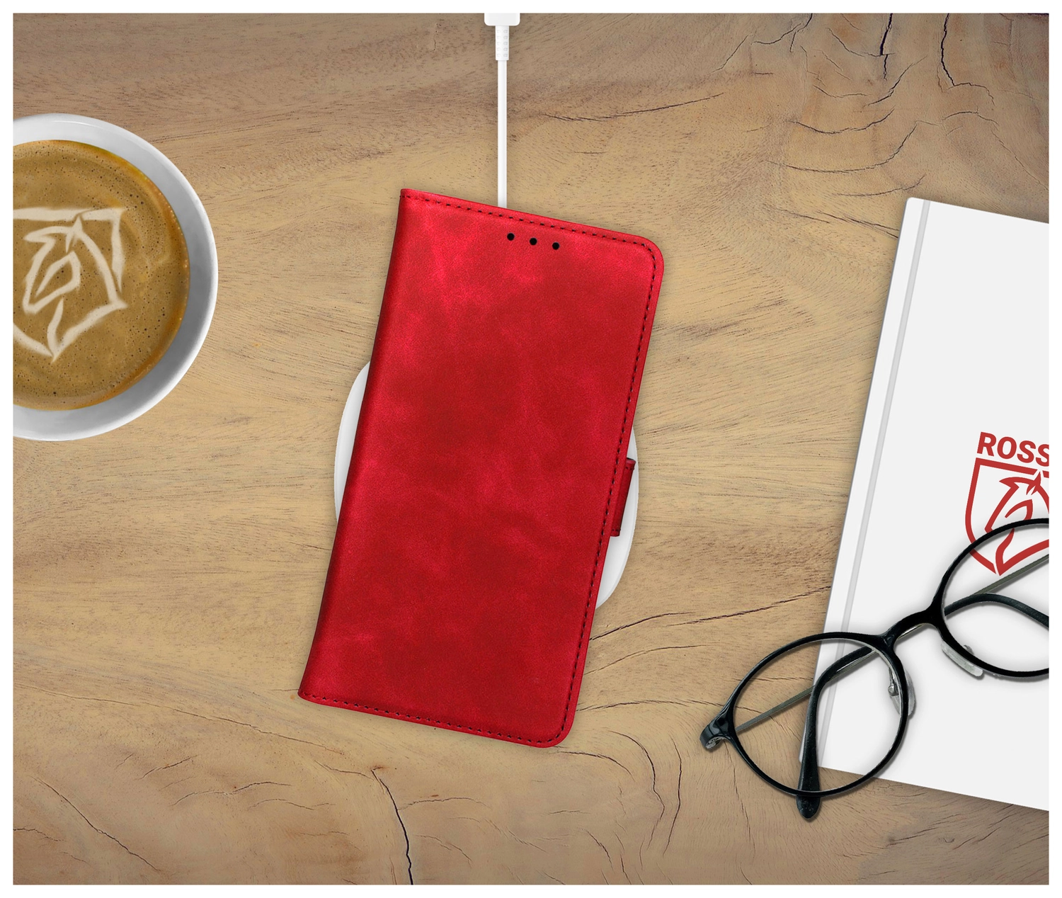 Rosso Element Motorola Moto G56 Hoesje Book Case Wallet Rood afbeelding 4