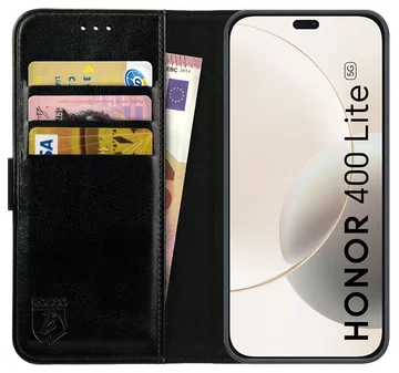 Rosso Element Honor 400 Lite Hoesje Book Case Wallet Zwart